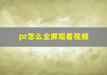 pr怎么全屏观看视频