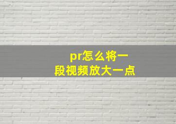 pr怎么将一段视频放大一点