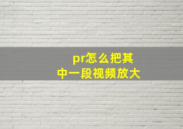 pr怎么把其中一段视频放大