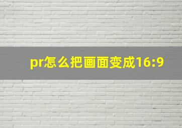 pr怎么把画面变成16:9