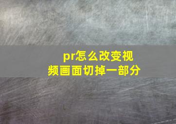 pr怎么改变视频画面切掉一部分