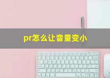 pr怎么让音量变小