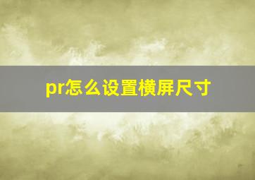 pr怎么设置横屏尺寸