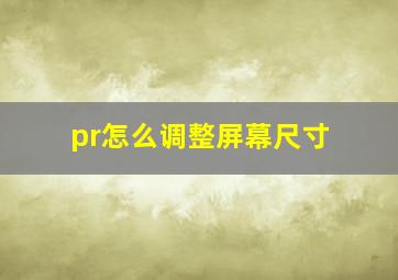 pr怎么调整屏幕尺寸