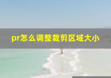 pr怎么调整裁剪区域大小