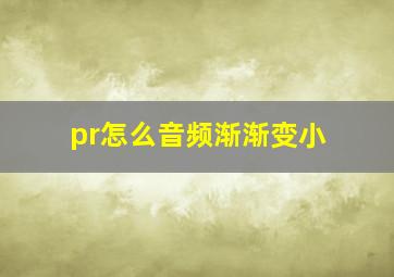 pr怎么音频渐渐变小