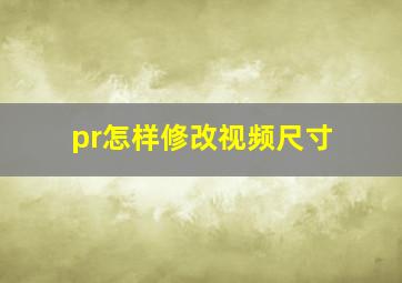 pr怎样修改视频尺寸