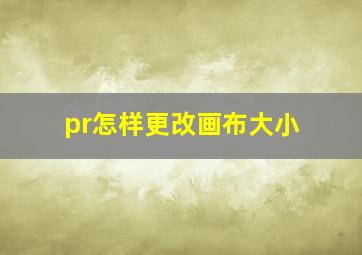 pr怎样更改画布大小