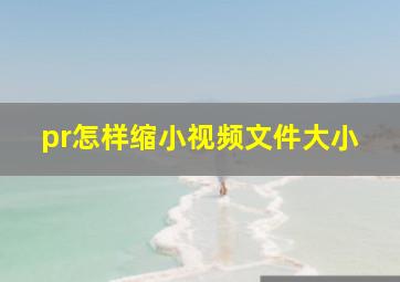 pr怎样缩小视频文件大小