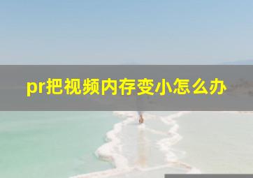 pr把视频内存变小怎么办