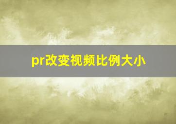 pr改变视频比例大小