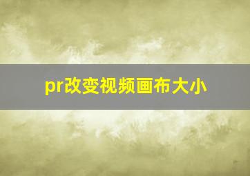 pr改变视频画布大小