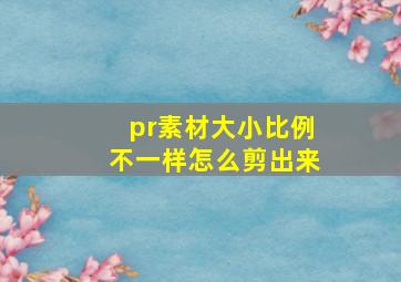 pr素材大小比例不一样怎么剪出来