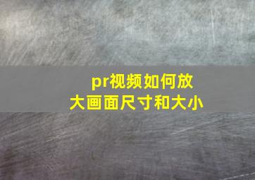 pr视频如何放大画面尺寸和大小