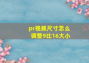 pr视频尺寸怎么调整9比16大小