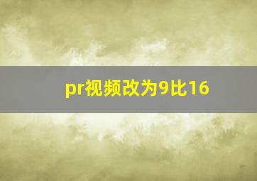 pr视频改为9比16