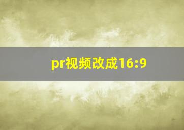 pr视频改成16:9