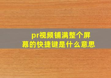 pr视频铺满整个屏幕的快捷键是什么意思