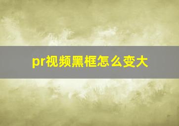 pr视频黑框怎么变大