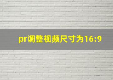 pr调整视频尺寸为16:9