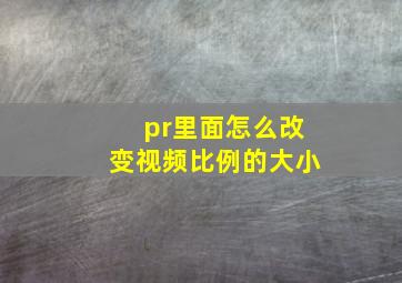 pr里面怎么改变视频比例的大小