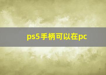 ps5手柄可以在pc