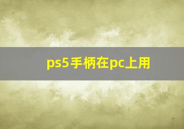 ps5手柄在pc上用