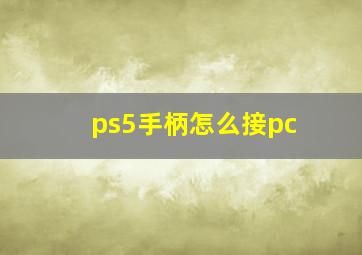 ps5手柄怎么接pc