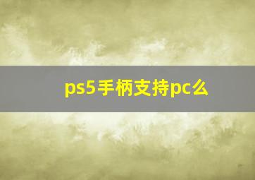 ps5手柄支持pc么