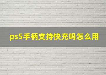 ps5手柄支持快充吗怎么用