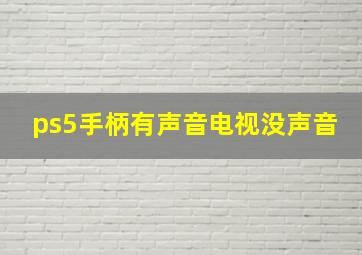 ps5手柄有声音电视没声音