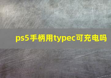 ps5手柄用typec可充电吗