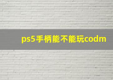 ps5手柄能不能玩codm