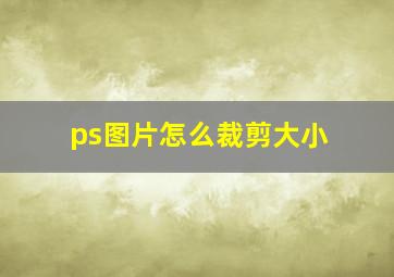 ps图片怎么裁剪大小