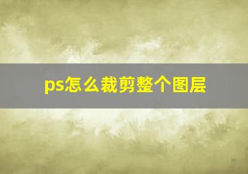 ps怎么裁剪整个图层