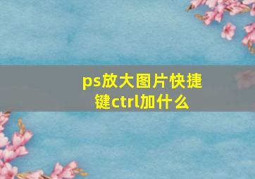 ps放大图片快捷键ctrl加什么