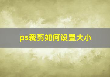 ps裁剪如何设置大小