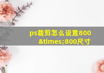 ps裁剪怎么设置800×800尺寸