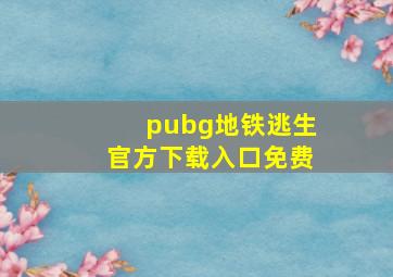 pubg地铁逃生官方下载入口免费