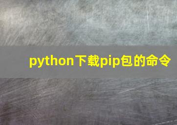 python下载pip包的命令