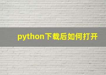 python下载后如何打开