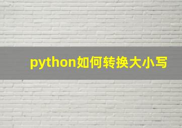 python如何转换大小写