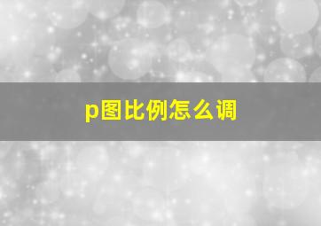 p图比例怎么调