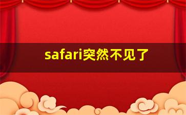 safari突然不见了