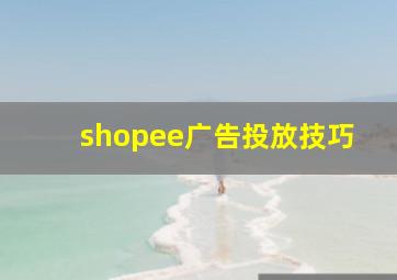 shopee广告投放技巧