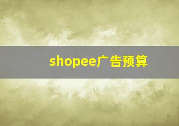 shopee广告预算