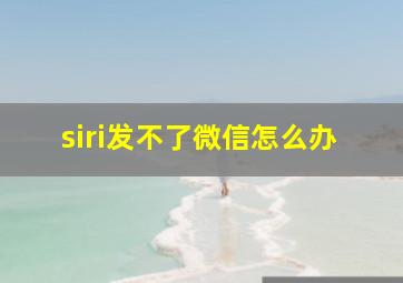 siri发不了微信怎么办