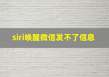 siri唤醒微信发不了信息