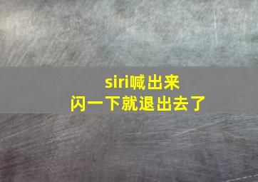 siri喊出来闪一下就退出去了