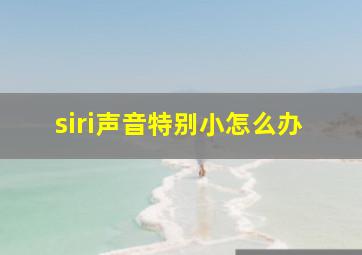 siri声音特别小怎么办